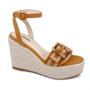 L'AGENCE Tan Espadrille Wedge Sandals